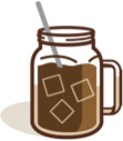 Peet's Easy Cold Brew at Home Recipe - graphic of a handled mason jar full of ice cubes and Peet's Baridi Blend Cold Brew and a paper straw