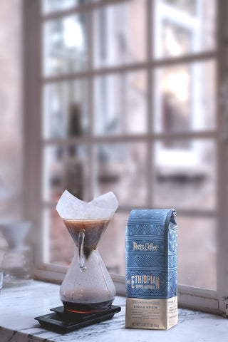 Peet's Ethiopian Super Natural chemex dark roast coffee